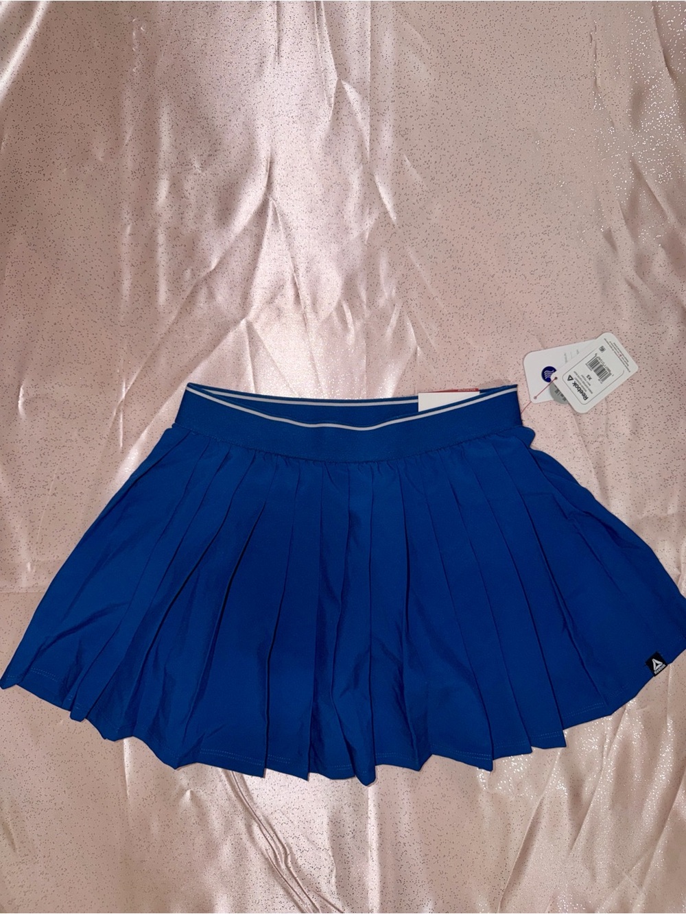 Reebok Royal Blue Pleated Skater Skirt with Contrast Waistband